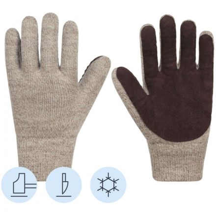 Перчатки полушерст 3-сл с наладонник(флис/шелтер/спилок)Чибис ШС р.9(утепл)