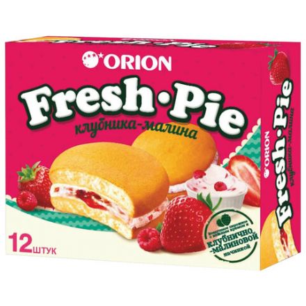 Печенье ORION "Fresh-Pie Strawberry-raspberry", клубника-малина, 300 г (12 штук х 25 г), О0000017465 Печенье ORION "Fresh-Pie Strawberry-raspberry", клубника-малина, 300 г (12 штук х 25 г), О0000017465