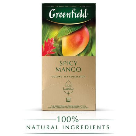 Чай GREENFIELD "Spicy Mango" зеленый с манго, 25 пакетиков по 1,5 г, 1725-10 Чай GREENFIELD "Spicy Mango" зеленый с манго, 25 пакетиков по 1,5 г, 1725-10