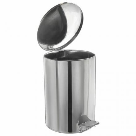 Ведро мусорное с педалью 10 литров, УСИЛЕННОЕ, кольцо под мешок, хром, нержавеющая сталь, ТИТАН Ведро мусорное с педалью 10 литров, УСИЛЕННОЕ, кольцо под мешок, хром, нержавеющая сталь, ТИТАН