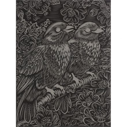 Гравюра Скретчинг МИКС 18x24 см птички, набор МУЛЬТИ АРТ SCRMIX-115406