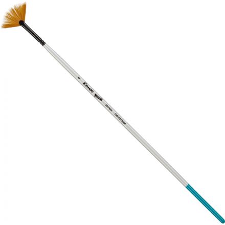 Кисть художественная Комус Арт синтетика мягкая, веерная, №4, длинная ручка Кисть художественная Комус Арт синтетика мягкая, веерная, №4, длинная ручка