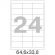 Этикетки самоклеящиеся Promega label (Комус) 64,6х33,8 мм 24 штуки на листе белые (100 листов в упаковке)