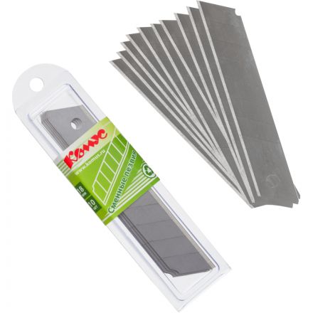 Лезвие запасное для ножей КОМУС 18мм 10шт./уп. пласт.футляр Лезвие запасное для ножей КОМУС 18мм 10шт./уп. пласт.футляр