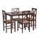 Обеденный комплект эконом Хадсон (стол + 4 стула)/ Hudson Dining Set, дерево гевея/мдф, стол: 110х70х75см / стул: 44х42х89см, cappuccino (темный орех), ткань кор.-зол. (1