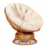 Кресло-качалка "PAPASAN" w B / с подушкой /, Cognac (коньяк), ткань Старт