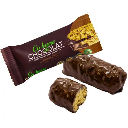 Конфеты Co barre de CHOCOLAT мультиз. со вк. Капучино с тем.кон. гл.,2кг/уп