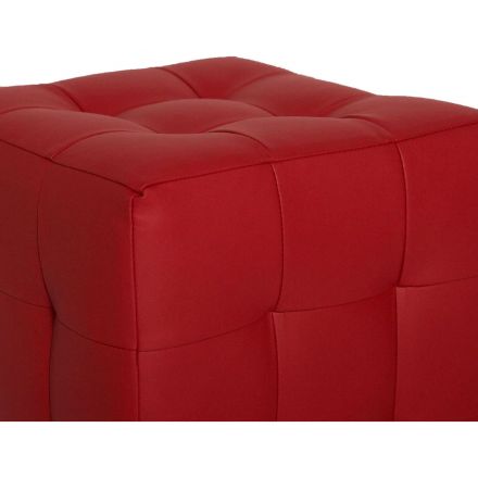 Пуф ЭТ_Лотос, к/з красный матовый LUX RED