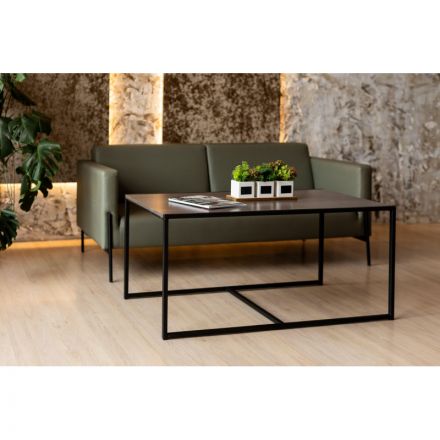 Стол журнальный TI_Комус Онега-1 1190x640x555 мет чер/ЛДСП ясень анкор темн