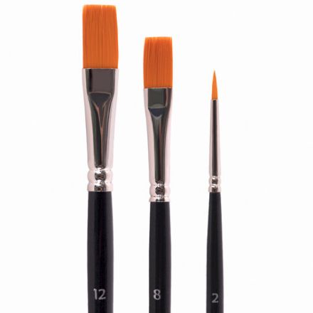 Кисти художественные BRAUBERG ART CLASSIC, набор 3 штуки, синтетика (круглая № 2, плоские № 8, 12), 200944 Кисти художественные BRAUBERG ART CLASSIC, набор 3 штуки, синтетика (круглая № 2, плоские № 8, 12), 200944