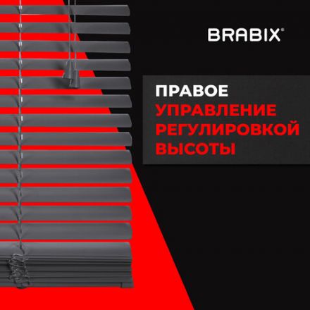 Жалюзи горизонтальные BRABIX 70х155 см, ПЛАСТИК, цвет серый, 608615 Жалюзи горизонтальные BRABIX 70х155 см, ПЛАСТИК, цвет серый, 608615