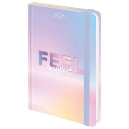 Ежедневник датированный 2026 с резинкой 145х203 мм, А5, BRAUBERG, твердый, "Нежность", 117347