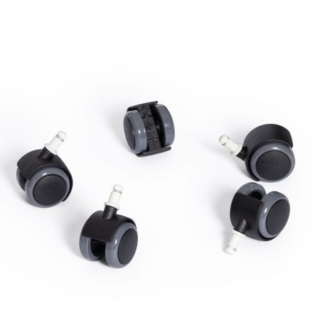 Набор роликов для металл крестовины, ПУ для паркета/ламината, 5 штук, D11 черный Набор роликов для металл крестовины, ПУ для паркета/ламината, 5 штук, D11 черный