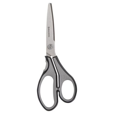 Ножницы BRAUBERG "SUPER", 210 мм, серо-черные, 2-х сторонняя заточка, эргономичные ручки, 237296 Ножницы BRAUBERG "SUPER", 210 мм, серо-черные, 2-х сторонняя заточка, эргономичные ручки, 237296