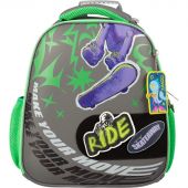 Ранец Комус Класс Basic Скейт, черный, 2 отд, эргоном спинка