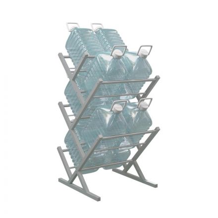 Стеллаж для воды Стилс-10 на 10 тар серый металлик 402х440х838 мм