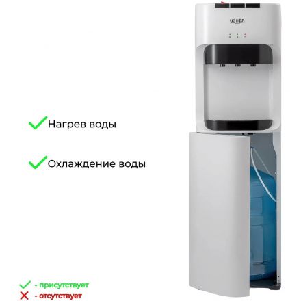 Кулер для воды  VATTEN L45WK, нижняя загрузка, компрессорный, белый