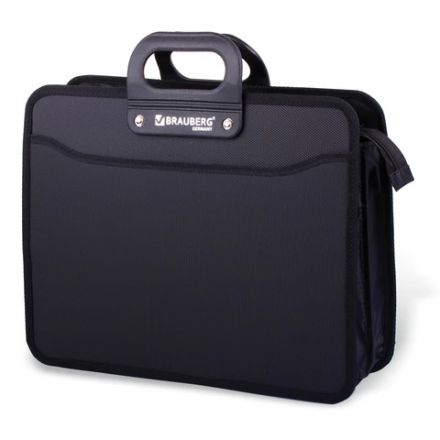 Папка-портфель пластиковая BRAUBERG "ПРЕМЬЕР" А4 (390х315х120 мм) 3 отделения, фактура "бисер", черная, 223082 Папка-портфель пластиковая BRAUBERG "ПРЕМЬЕР" А4 (390х315х120 мм) 3 отделения, фактура "бисер", черная, 223082