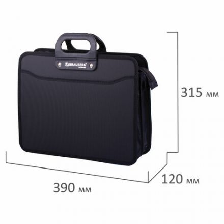 Папка-портфель пластиковая BRAUBERG "ПРЕМЬЕР" А4 (390х315х120 мм) 3 отделения, фактура "бисер", черная, 223082 Папка-портфель пластиковая BRAUBERG "ПРЕМЬЕР" А4 (390х315х120 мм) 3 отделения, фактура "бисер", черная, 223082