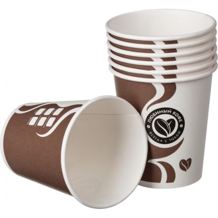 Стакан одноразовый бум. 1сл., d80, 200мл SP9S, 50шт/уп.,SP9S Любимый кофе Стакан одноразовый бум. 1сл., d80, 200мл SP9S, 50шт/уп.,SP9S Любимый кофе
