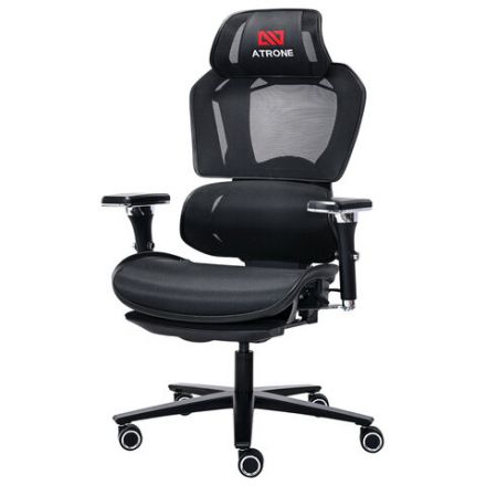 Кресло ATRONE (АТРОН) "Optimus ER-707", адаптивный механизм со слайдером, сетка, черный/серый, 532967