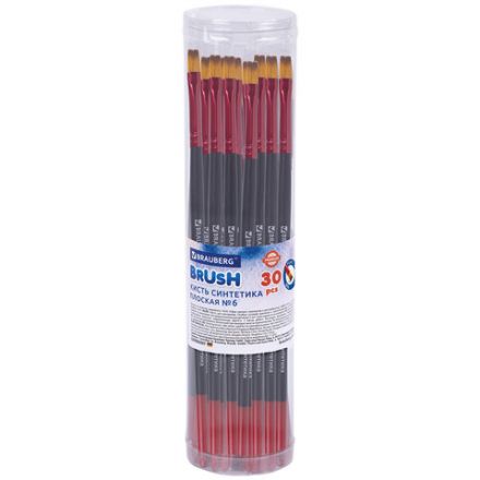 Кисть синтетика, плоская № 6, BRAUBERG PREMIUM, 201015 Кисть синтетика, плоская № 6, BRAUBERG PREMIUM, 201015