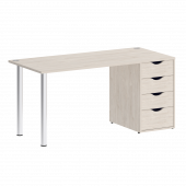 Home Office Стол письменный VR.SP-3-158.4 Денвер светлый/Хром опоры 1580*720*750