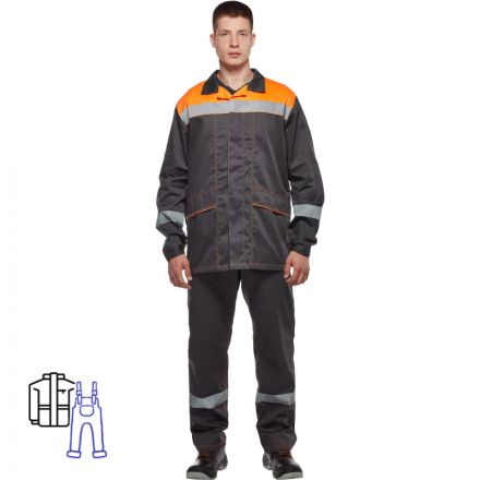 Костюм рабочий летний муж л35-КПК сер/оранж (р.56-58) 182-188