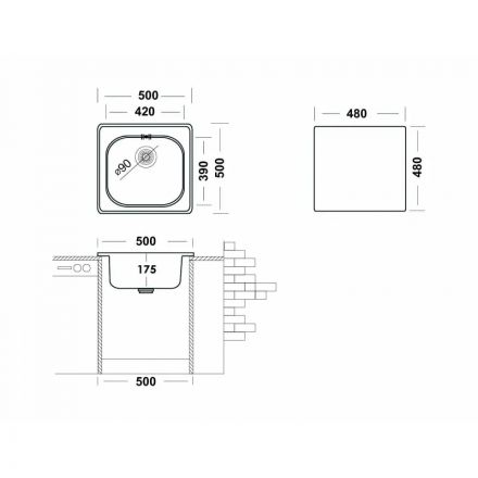 Мойка врезная Юкинокс Спектр SPM500.500-GT6K -C Мойка врезная Юкинокс Спектр SPM500.500-GT6K -C