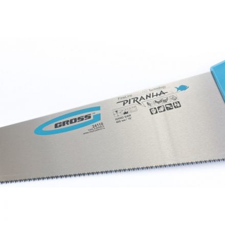 Ножовка по дереву GROSS PIRANHA, 400 мм, 11-12 TPI, зуб - 3D (24110) Ножовка по дереву GROSS PIRANHA, 400 мм, 11-12 TPI, зуб - 3D (24110)