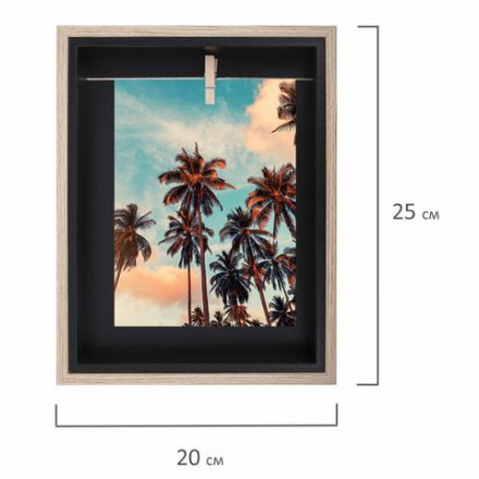 Рамка из МДФ BRAUBERG LOFT BLACK BOX, фото 13х18 см, с прищепкой, 20х25 см, 391290 Рамка из МДФ BRAUBERG LOFT BLACK BOX, фото 13х18 см, с прищепкой, 20х25 см, 391290