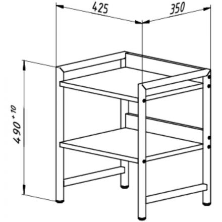 Тумба TI_прикроватная Комус Онега-12 425х350х500, ясень анкор темный