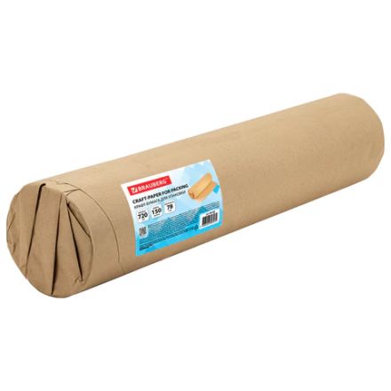 Крафт-бумага в рулоне, 720 мм x 150 м, плотность 78 г/м2, Марка А (Коммунар), BRAUBERG, 440185 Крафт-бумага в рулоне, 720 мм x 150 м, плотность 78 г/м2, Марка А (Коммунар), BRAUBERG, 440185