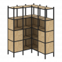 Loft Угловой внутренний стеллаж наборный VR.L-33 Тиквуд светлый/Чёрный металл 1278*1278*1869