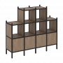 Loft Прямой стеллаж наборный VR.L-16 Дуб аризона/Чёрный металл 1694*446*1458
