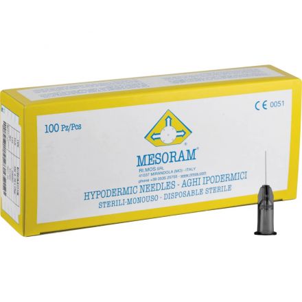 Игла для мезотерапии 33G (0,2x12мм) вн.д.0,16мм MESORAM,100шт./уп