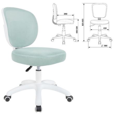 Кресло детское BRABIX KIDS "MG-230", без подлокотников, сетка/ткань TW, голубое, 533320 Кресло детское BRABIX KIDS "MG-230", без подлокотников, сетка/ткань TW, голубое, 533320