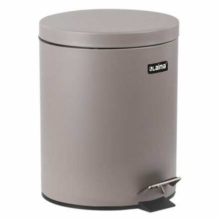 Ведро мусорное с педалью 12 литров "Classic", СЕРОЕ МАТОВОЕ, металлическое, со съемным внутренним ведром, LAIMA, 604944