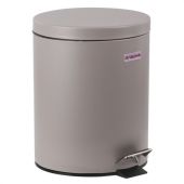 Ведро мусорное с педалью 12 литров "Classic", СЕРОЕ МАТОВОЕ, металлическое, со съемным внутренним ведром, LAIMA, 604944