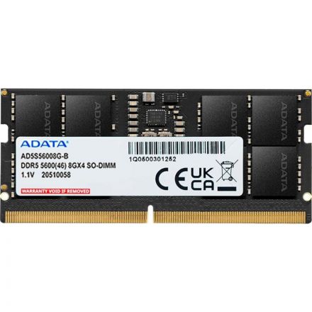 Модуль памяти ADATA DDR5 SO-DIMM 8GB 5600Мгц (AD5S56008G-S) Модуль памяти ADATA DDR5 SO-DIMM 8GB 5600Мгц (AD5S56008G-S)