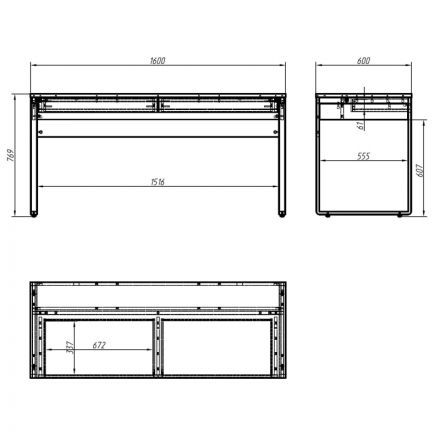 Стол компьютерный IN_Homeoffice НК 1600x600x769 Белый