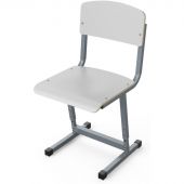 Стул ученический MET_Комус Мебель 3-5р.г. белый/серый New