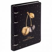 Тетрадь на кольцах А5 160х212 мм, 120 листов, картон, фольга, клетка, BRAUBERG, "Black&Gold", 404735 Тетрадь на кольцах А5 160х212 мм, 120 листов, картон, фольга, клетка, BRAUBERG, "Black&Gold", 404735