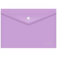 Папка-конверт на кнопке Berlingo "Starlight" А4, 180мкм, прозрачная фиолетовая, индив. ШК