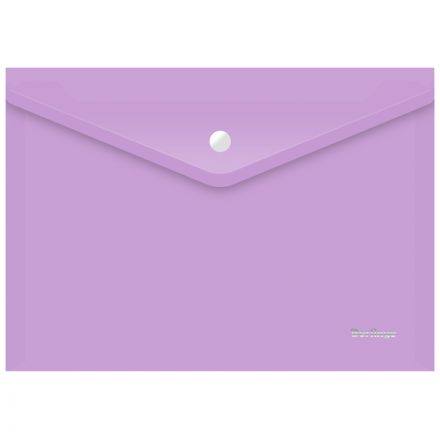 Папка-конверт на кнопке Berlingo "Starlight" А4, 180мкм, прозрачная фиолетовая, индив. ШК