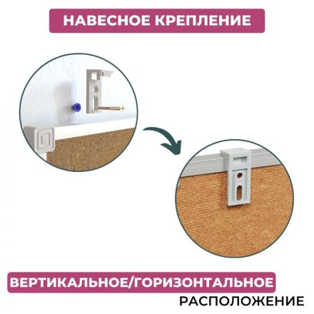 Доска пробковая для объявлений Attache Iron 60x100 металл. рама вертик