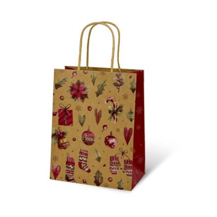 Пакет подарочный КОМПЛЕКТ 10 штук новогодний 18x10x23 см, "Новогодние Штучки", ЗОЛОТАЯ СКАЗКА, 592128