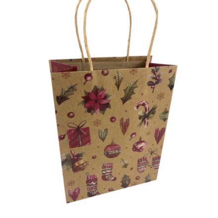 Пакет подарочный КОМПЛЕКТ 10 штук новогодний 18x10x23 см, "Новогодние Штучки", ЗОЛОТАЯ СКАЗКА, 592128