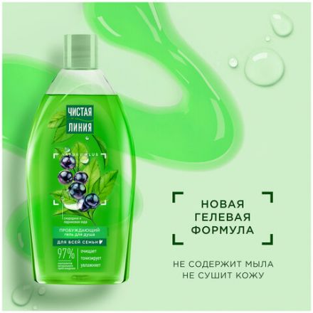 Гель для душа 750 мл, ЧИСТАЯ ЛИНИЯ "Смородина и ледниковая вода", на натуральной основе Гель для душа 750 мл, ЧИСТАЯ ЛИНИЯ "Смородина и ледниковая вода", на натуральной основе