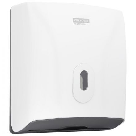 Диспенсер для полотенец листовых OfficeClean Professional система H3, (V-сл.), ABS-пластик, механич., белый Диспенсер для полотенец листовых OfficeClean Professional система H3, (V-сл.), ABS-пластик, механич., белый